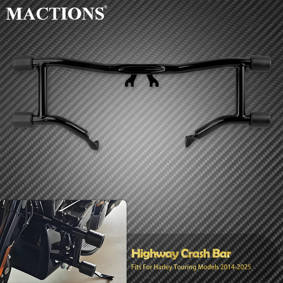 Barre de Protection Moteur avec Repose-Pieds Highway - Harley-Davidson Touring 2014-2025 – photo 1/7