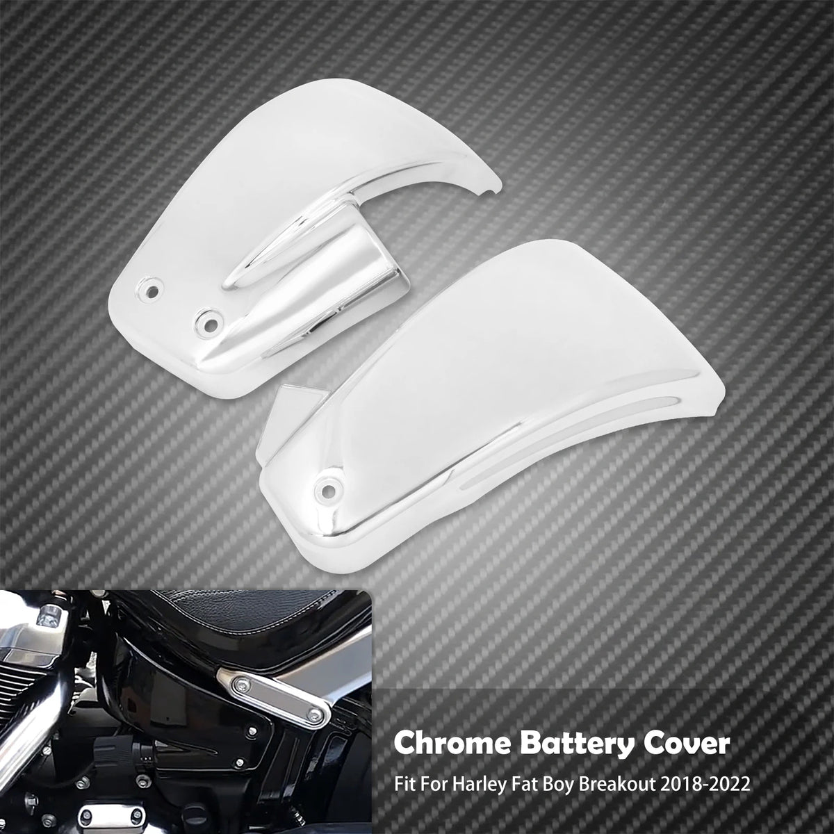 Cache latéral de carénage de batterie noir/chrome - Harley Softail M8 Fat Boy, Breakout FXBR, FLFB, Sport Glide 2018-2022 – photo 8/8
