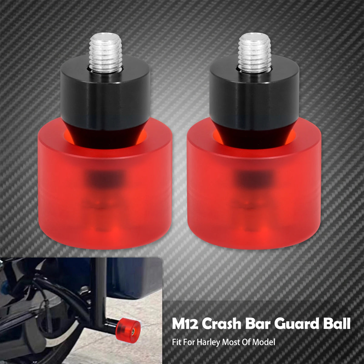 Boules de Protection M12 pour Barres de Garde (Crash Bar) - Harley-Davidson Softail, Touring, Dyna, Sportster – photo 10/17