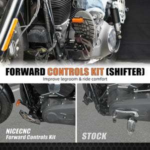 Kit commandes avancées NICECNC avec repose-pieds, frein et sélecteur pour Harley-Davidson Dyna 2000-2017 – photo 3/9