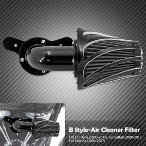 Kit Filtre à Air Noir en Aluminium - Harley-Davidson Sportster, Dyna, Softail et Touring – photo 7/10