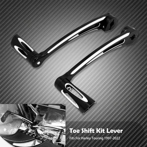 Levier de sélecteur talon-pointe CNC noir avec pontets pour Harley-Davidson Softail (1986-2017), Touring (1988 et +) et Trike (2008 et +) – photo 7/7