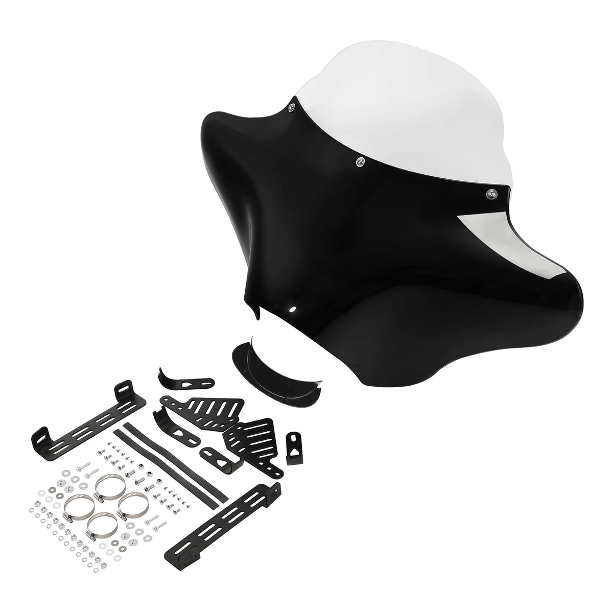 Carénage avant batwing noir avec pare-brise pour moto - vue 5