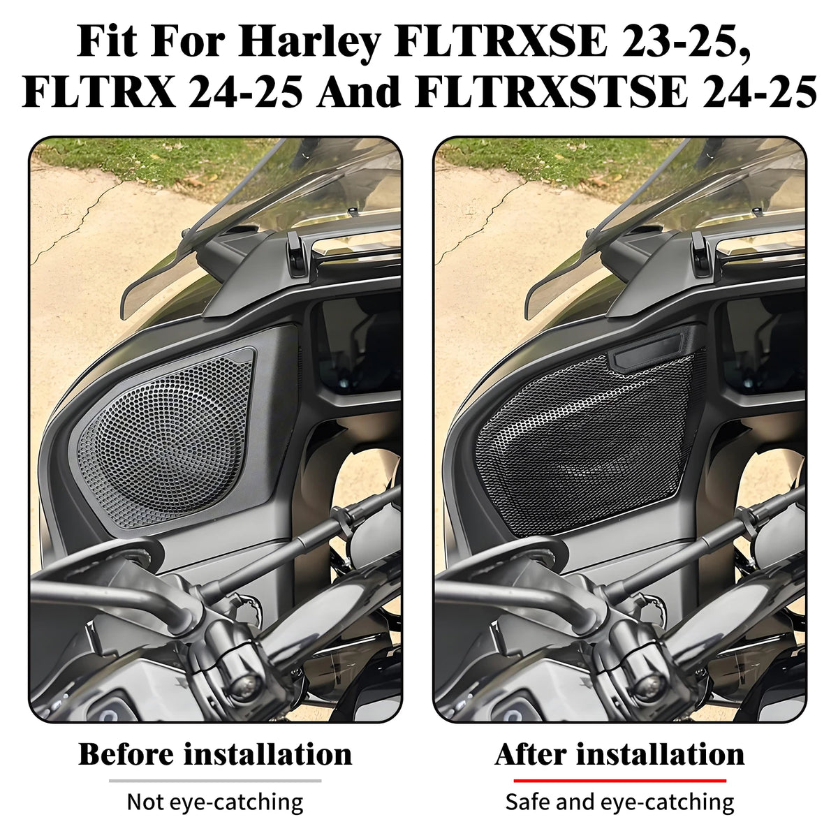 Grille de haut-parleur noire pour carénage Harley-Davidson - vue 2