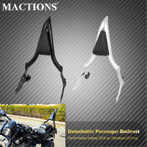 Dossier passager démontable (sissy bar) chromé - Harley Softail Breakout FXSB 2013-2023, Fat Boy FLFB/FLFBS 2018-2023 – photo 1/8