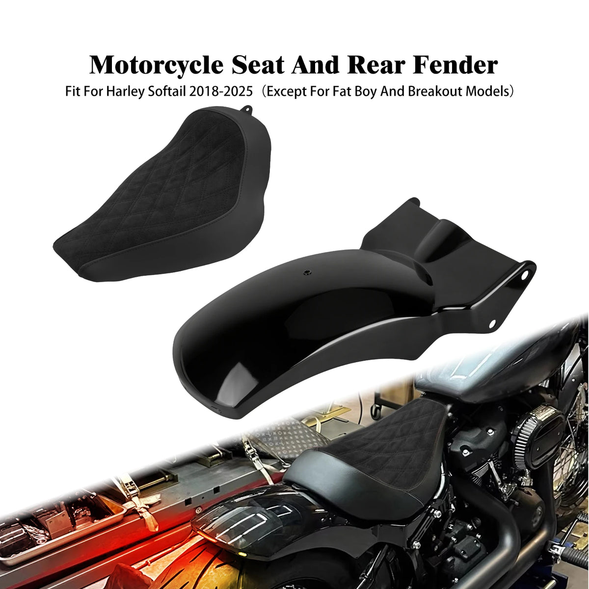 Ensemble garde-boue arrière et selle solo conducteur - Harley-Davidson Softail 2018-2025 – photo 10/10
