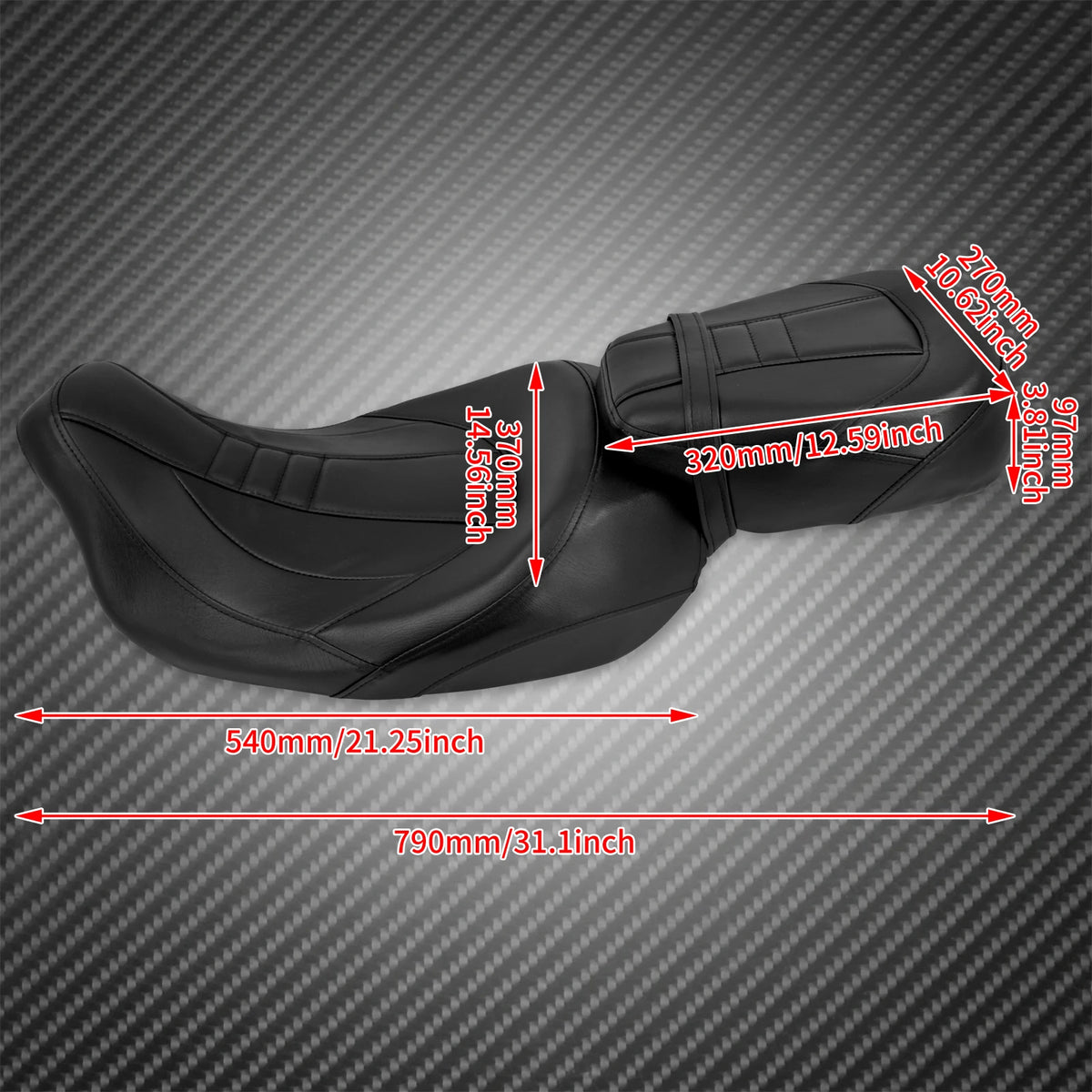 Selle Two-Up Conducteur/Passager avec Dossier Avant - Harley-Davidson Touring 2009 et plus – photo 6/9