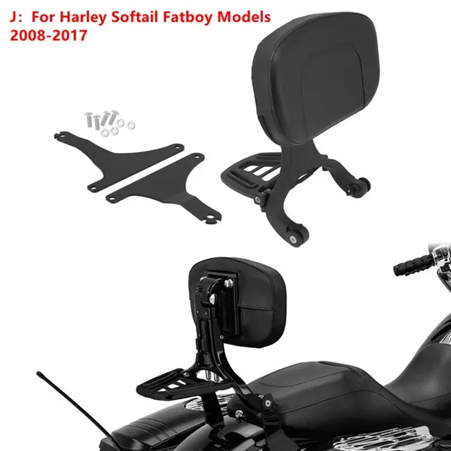 Dossier conducteur/passager réglable (sissy bar) noir/chrome pour Harley-Davidson Softail Breakout, Touring 2009-2017 – photo 10/27