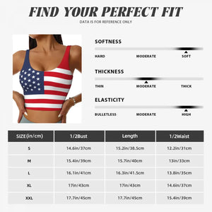Débardeur sport femme drapeau USA - vue détail
