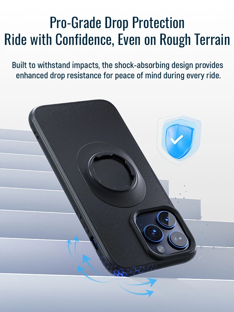 Coque antichoc pour iPhone avec verrouillage type Quad-Lock, compatible support moto, vélo et voiture - vue 4