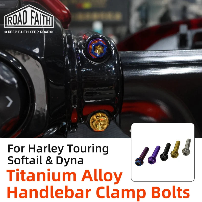 Boulons de Collier de Levier d'Embrayage Titane pour Harley Touring, Softail, Dyna – photo 1/12