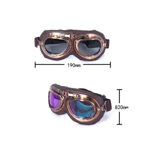 Lunettes de moto vintage style pilote cuivré et steampunk - vue 4