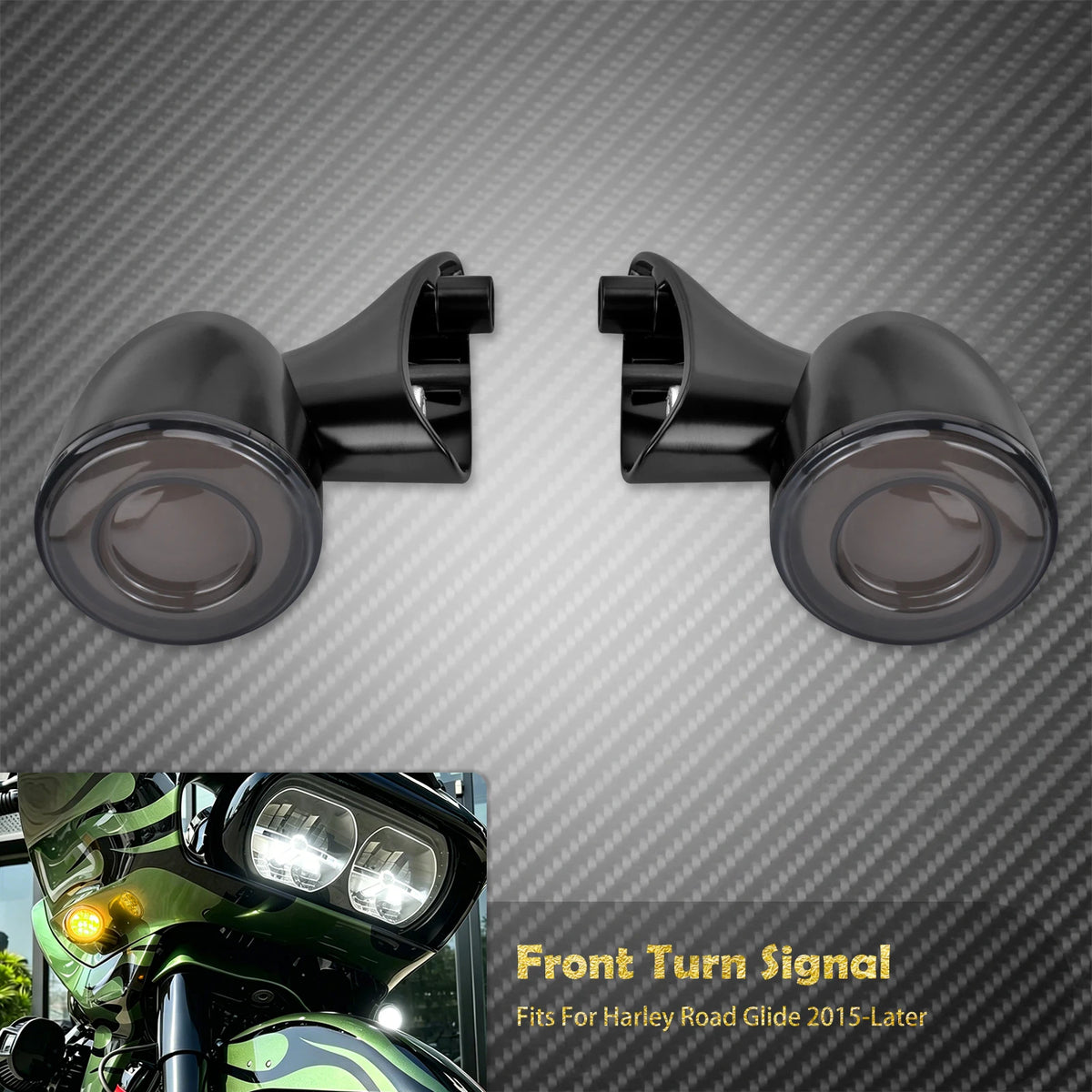 Clignotants avant LED style bullet 12V, 3 fils - Harley Touring Road Glide FLTRX 2015 et + – photo 7/7