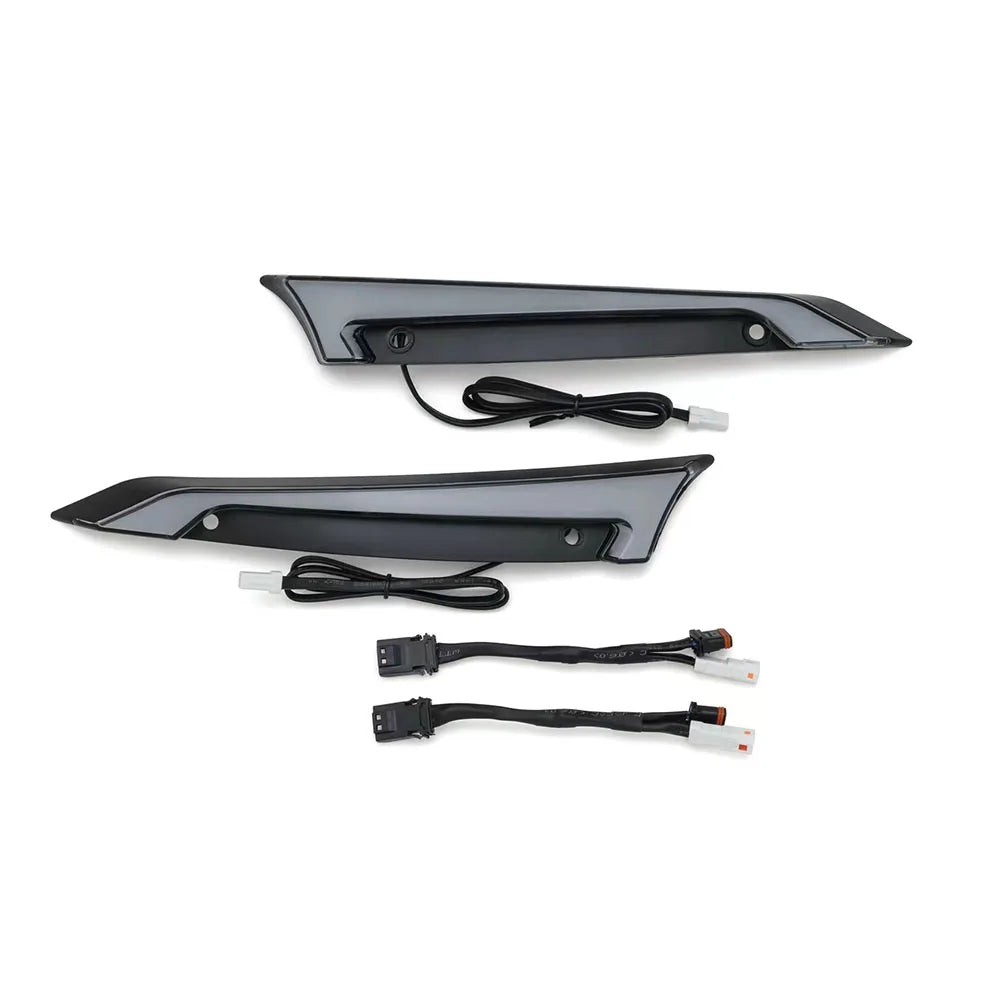 Feux décoratifs de pare-brise LED avec feu de jour et clignotant pour Harley Road Glide - vue 5