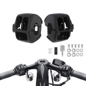 Cache de commodo en aluminium noir pour guidon Harley-Davidson - vue 2