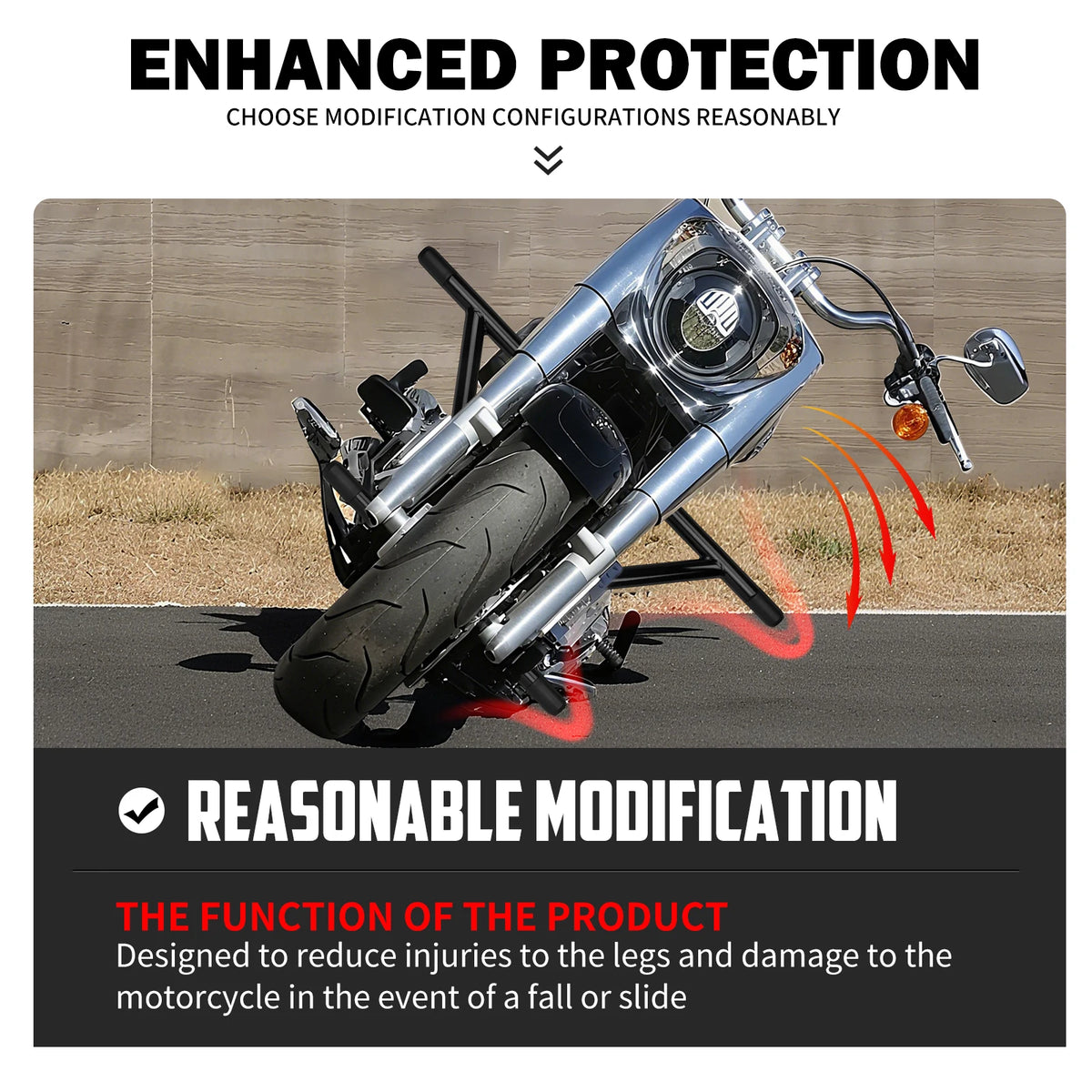 Arceau de protection moteur noir pour Harley-Davidson Softail - vue 3