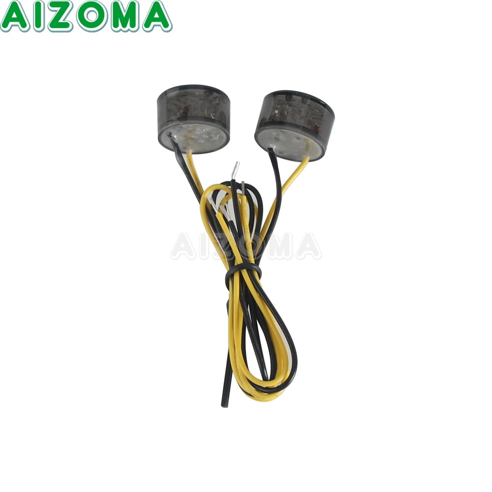 Mini clignotants LED ronds universels pour Harley Softail, Dyna, Touring, Sportster – photo 4/6