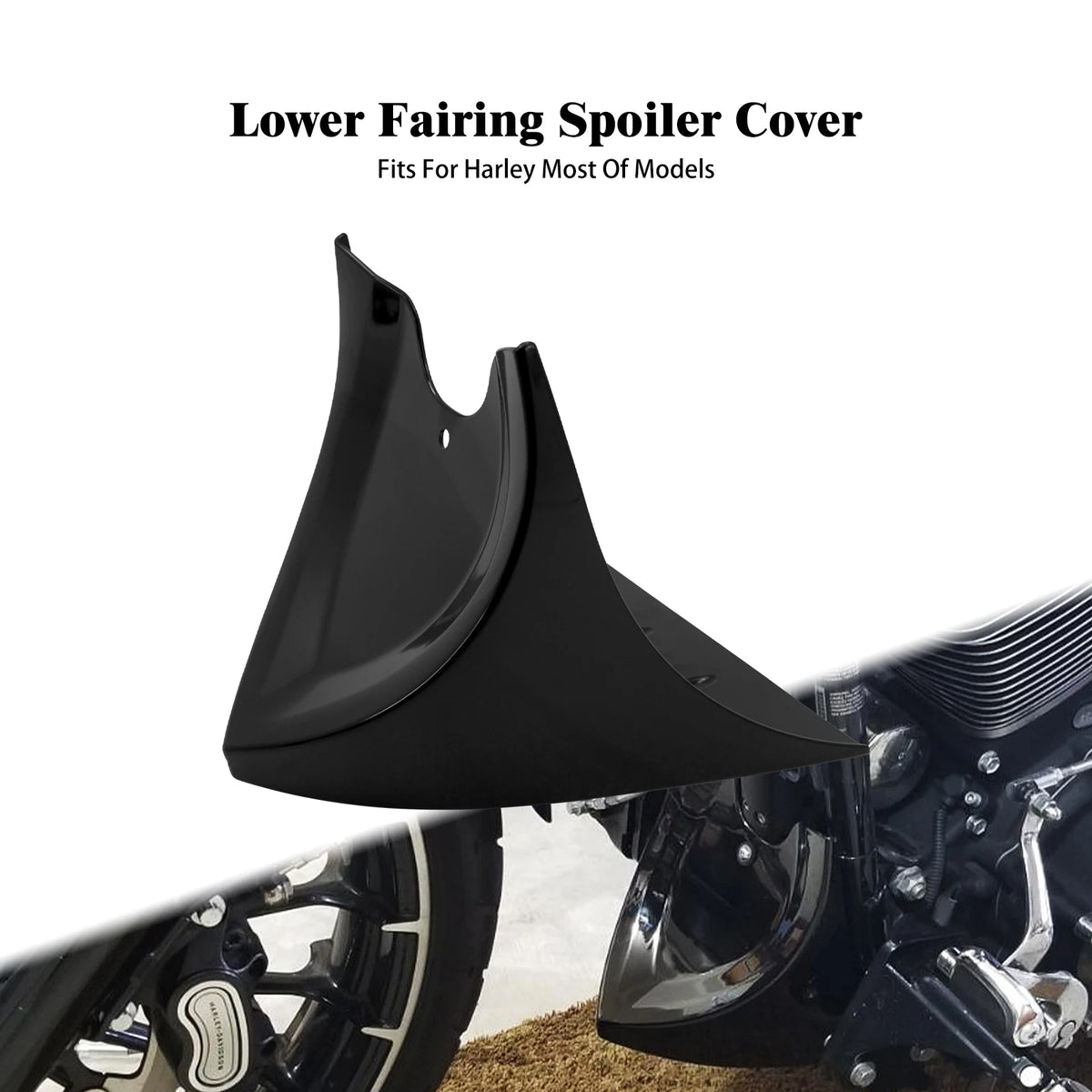 Carénage bas noir mat / spoiler de menton pour Harley-Davidson - vue 1
