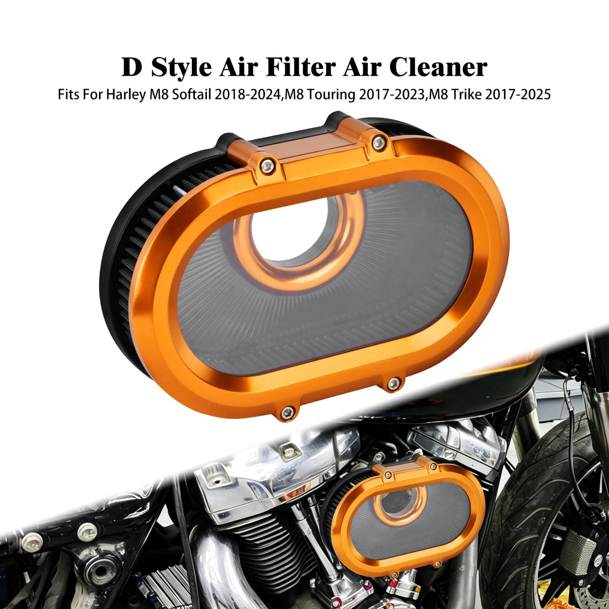 Filtre à Air avec Anneaux Décoratifs Interchangeables - Harley-Davidson Sportster, Dyna, Touring, Softail, Trike – photo 9/26