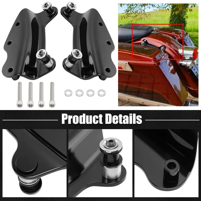 Kit de fixation amovible 4 points noir ou chrome pour Harley Touring - vue 2