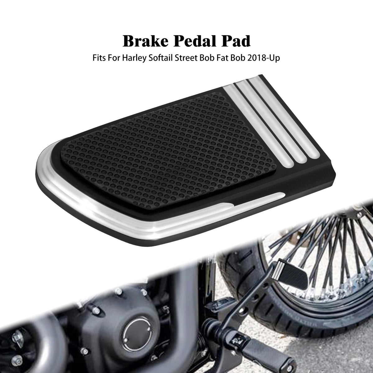 Cache de pédale de frein noir CNC pour Harley-Davidson Softail - vue 7