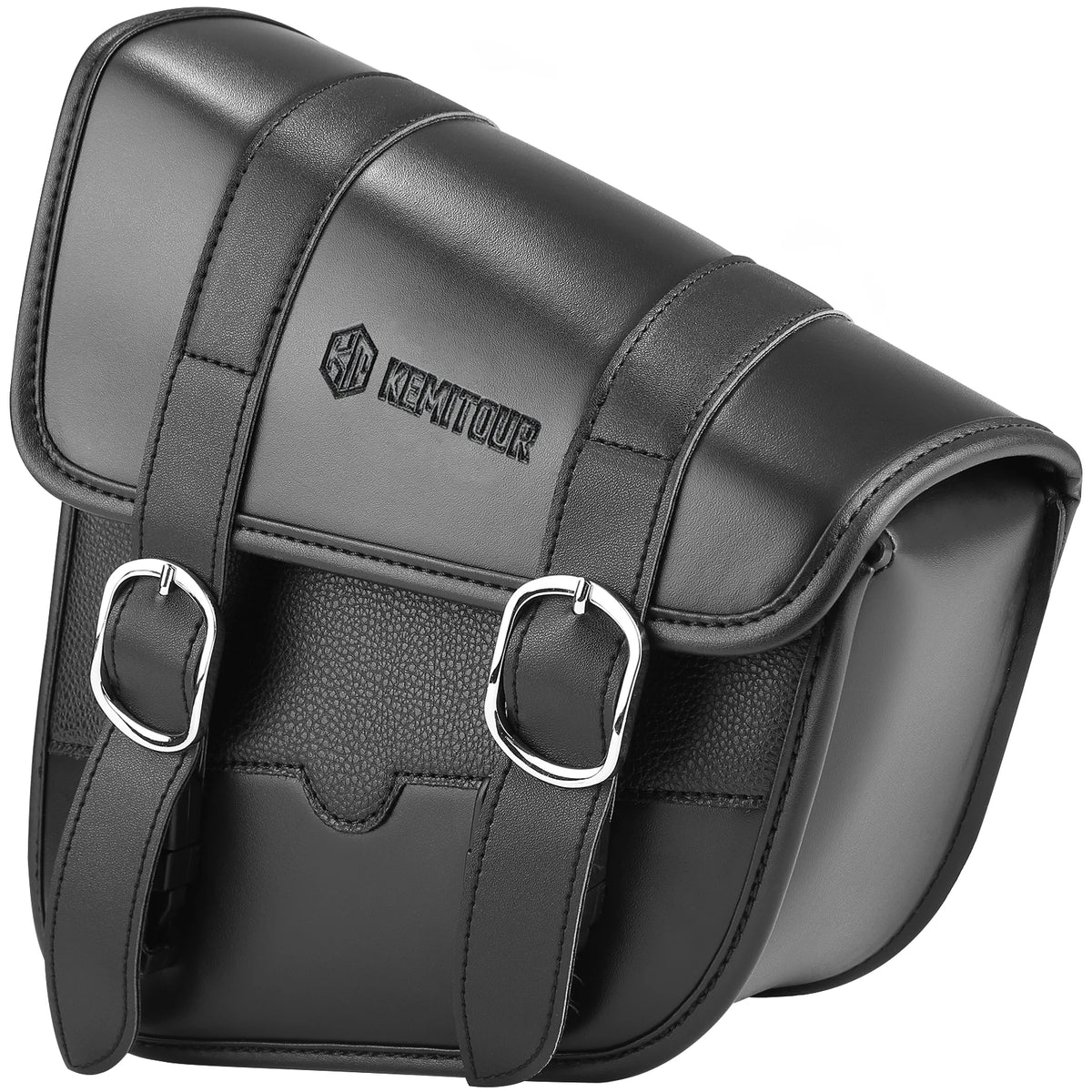Sacoche de bras oscillant en cuir noir côté gauche pour Harley Softail - vue 7