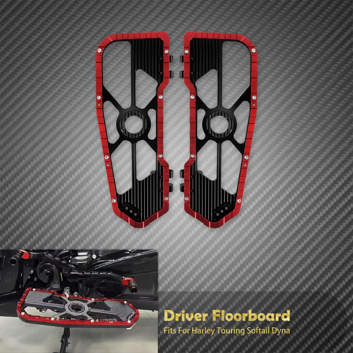Marchepieds pilote (floorboards) avant - Harley Touring, Softail, Dyna, Road King, Street Glide FLD – photo 11/12