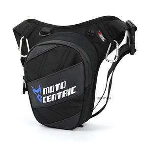 Sac banane moto noir porté à la cuisse - vue - vue 8