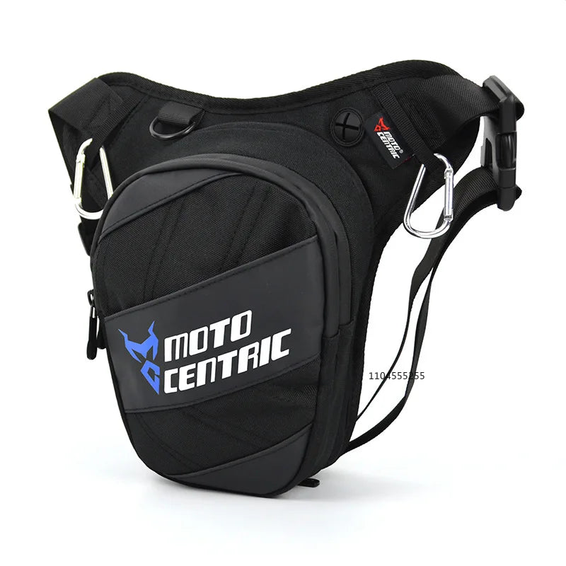 Sac banane moto noir porté à la cuisse - vue - vue 8