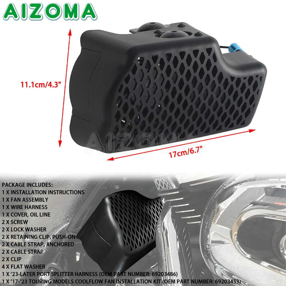 Ventilateur de refroidissement pour Harley-Davidson Touring Road King Road Glide Street Glide Electra Glide FLHX FLHXU FLHTK 17-26 – photo 2/7