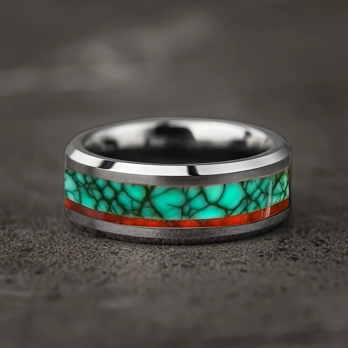Bague en acier inoxydable tête de mort et rose - vue 10