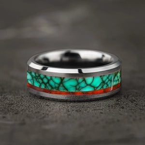 Bague en acier inoxydable tête de mort et rose - vue 10