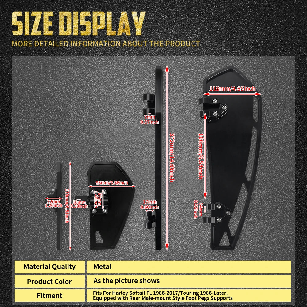 Kit Repose-Pieds Conducteur/Passager en Aluminium CNC - Harley-Davidson Softail, Touring, Dyna – photo 4/8