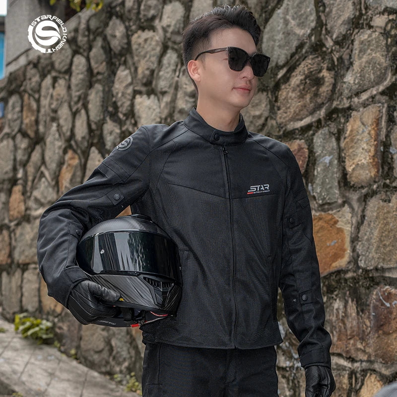 Blouson moto homme mesh respirant avec protections - vue - vue 3