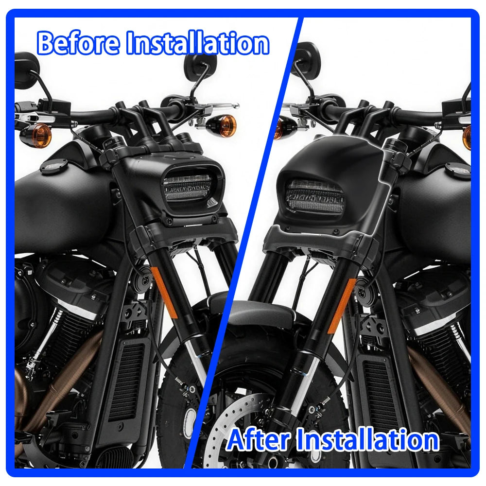 Cache de carénage noir pour phare de Harley-Davidson Fat Bob - vue 3