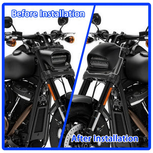 Cache de carénage noir pour phare de Harley-Davidson Fat Bob - vue 3