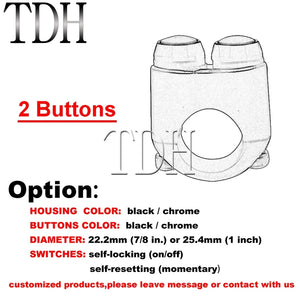 Commodo 2 ou 3 boutons pour Harley guidon 22/25 mm - vue 25