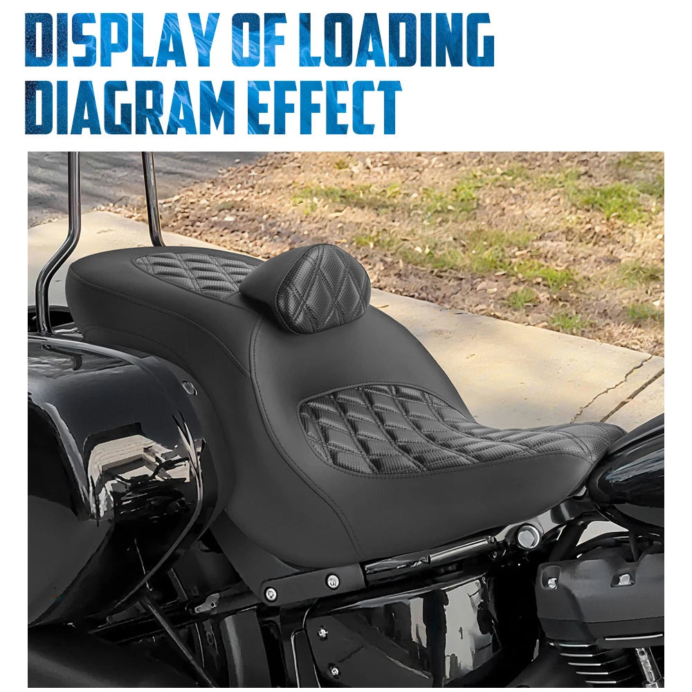 Selle biplace avec dossier pour Harley-Davidson Softail Low Rider S / Sport Glide / Low Rider ST (2018-2024)