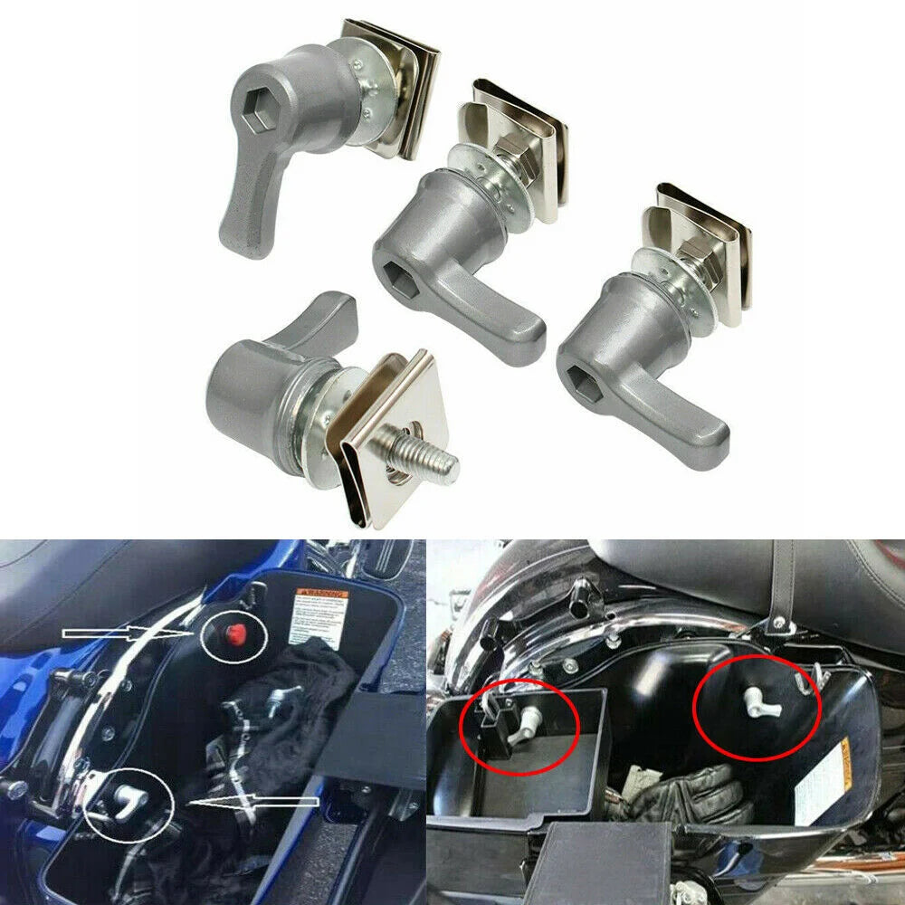 Kit de Verrous à Levier Argentés pour Sacoches Rigides Harley - vue 1
