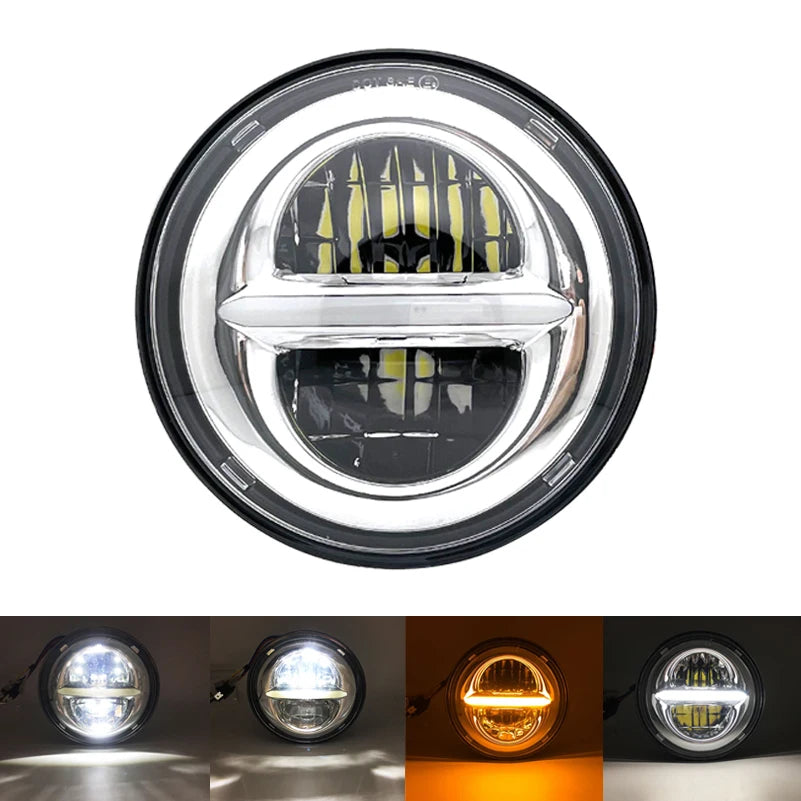 Phare LED noir 5,75 pouces avec feu de jour 40W pour Harley Sportster 883 et XL883 - vue 16