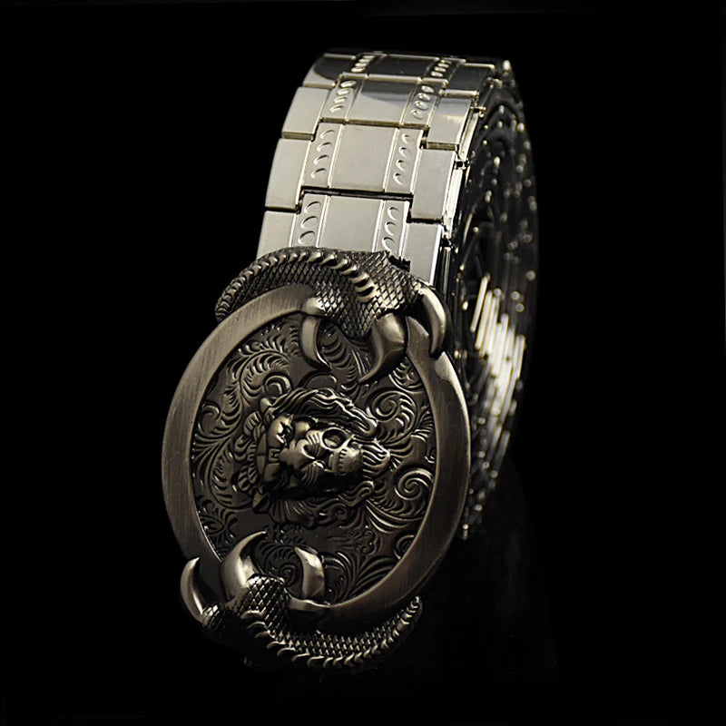 Ceinture métallique motif dragon boucle dorée - vue 3