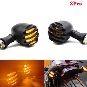 Clignotant LED rétro grille noire style café racer, montage universel 10mm - vue 8