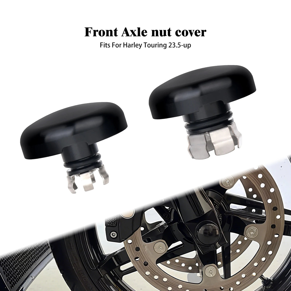 Caches d'Écrou d'Axe de Roue Avant - Harley-Davidson Touring CVO 2023-Up – photo 1/6