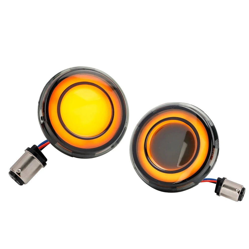 Inserts de clignotants LED à halo pour Harley Touring Softail Dyna - vue 10