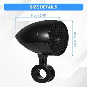 Haut-parleurs moto Bluetooth avec télécommande – 50 W, étanche IP65, montage guidon 26-33 mm - vue 2