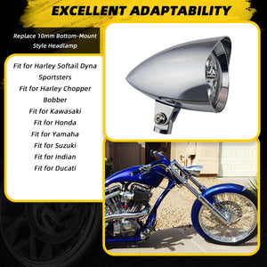 Phare moto visor 4,5 pouces à ampoule H4 ou LED pour chopper et bobber - vue 2
