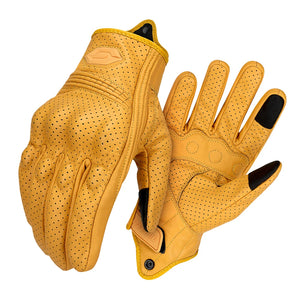 Gants moto en cuir noir, vue de dessus - vue 7
