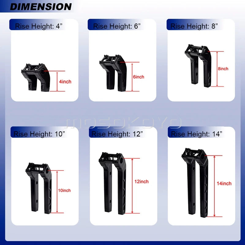 Risers pullback et guidon pour Harley Dyna Sportster Softail - vue 3