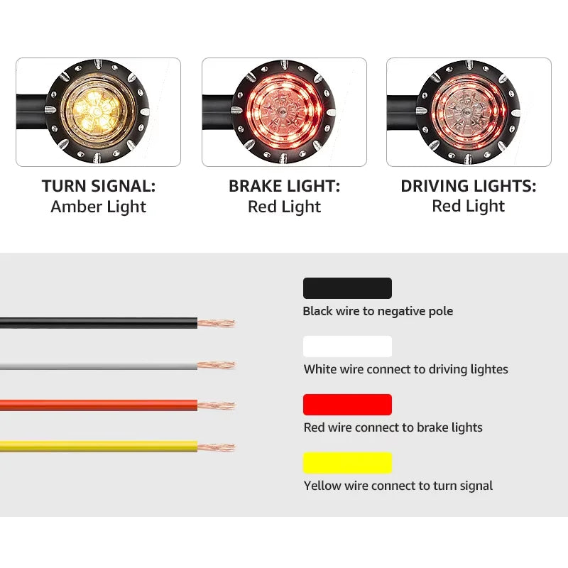 Clignotant LED chromé embout bullet pour moto chopper et cruiser - vue 4
