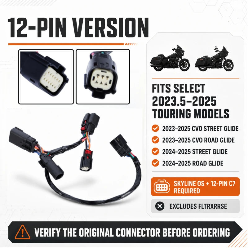 Faisceau adaptateur 12 broches pour Harley Touring - vue 1